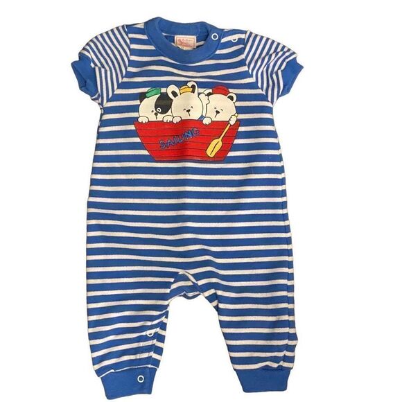 Vintage Nautical Buster Brown Striped Playsuit - Picture 1 of 6